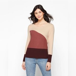 Fortune + Ivy (StitchFix) Beige and Burgundy Sweater